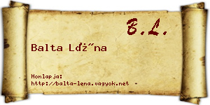 Balta Léna névjegykártya